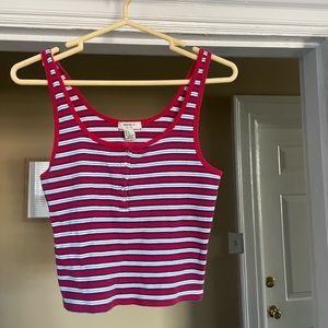 cropped stripe tank top